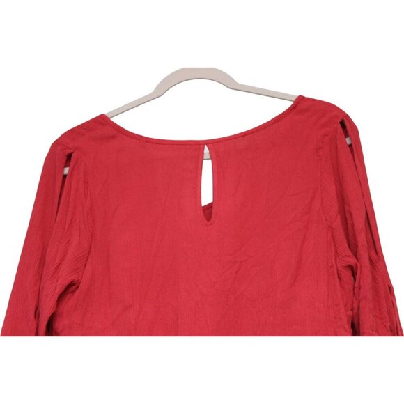 NWT Soft Surroundings Hera Dress Large Lined Cardinal 3/4 Sleeve Pockets Boho - Picture 7 of 12